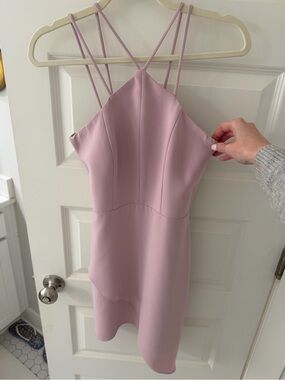 Amanda Uprichard Soft Lilac Strappy Mini Dress